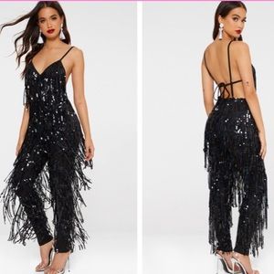 Special Event Sequin Tassle Jumpsuit